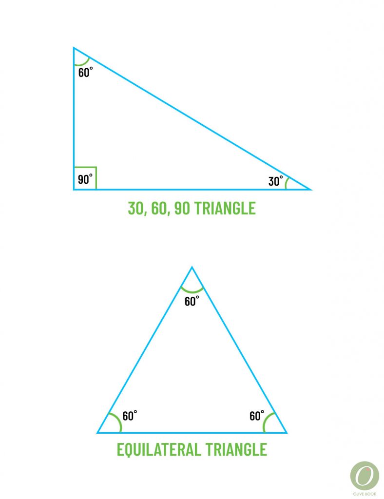 30, 60, 90 and equilateral triangle examples