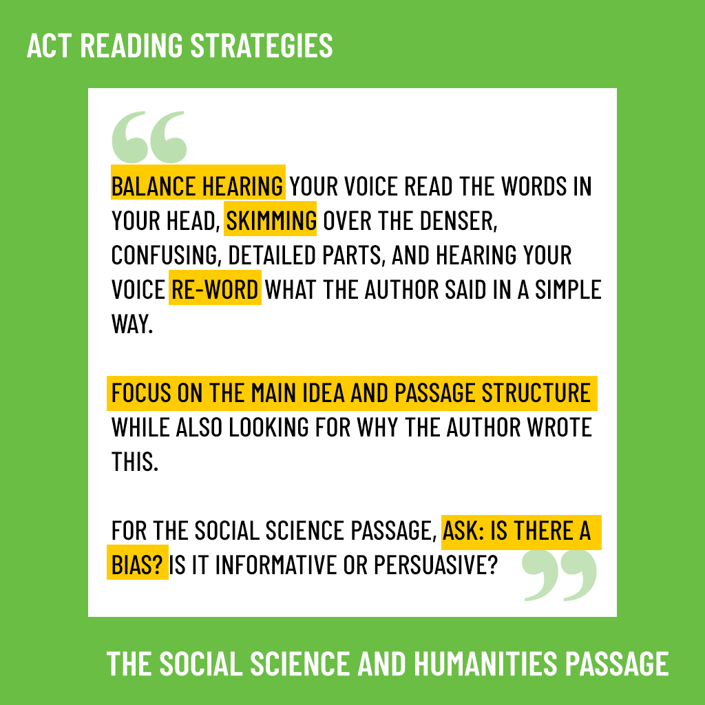 act social science and humanities passages strategies